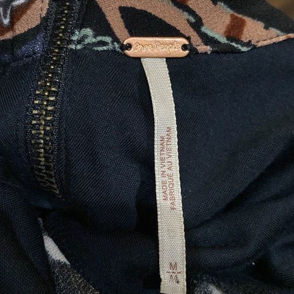 Free People Stella Graphic Long Sleeve Mini Dress M Zip Back Geometric MockNeck - Picture 13 of 15